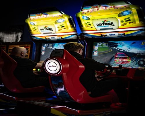 Fictional console racing game product artwork